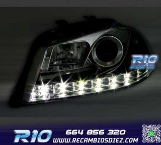 FAROS PARA SEAT IBIZA Y CORDOBA 6L 02-08 LUZ DIURNA LED FOND