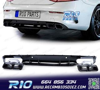DIFUSOR MERCEDES CLASE C C205 COUPE 15-18 LOOK AMG C63 NEGRO