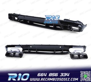 DIFUSOR MERCEDES CLASE C C205 COUPE 15-18 LOOK AMG C63 NEGRO