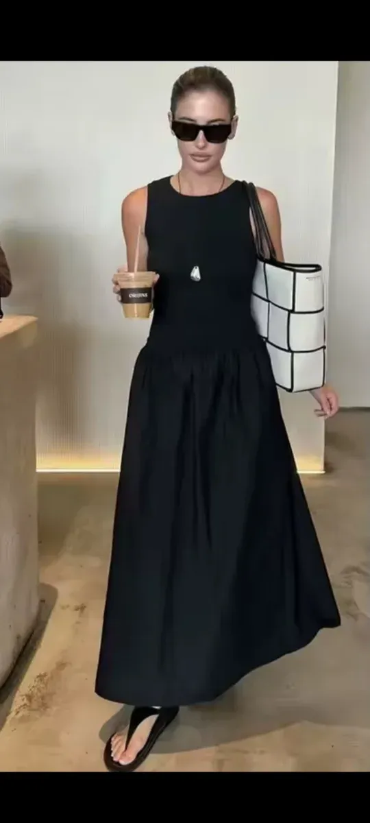 Vestido largo negro Mango Talla 44 Nuevo