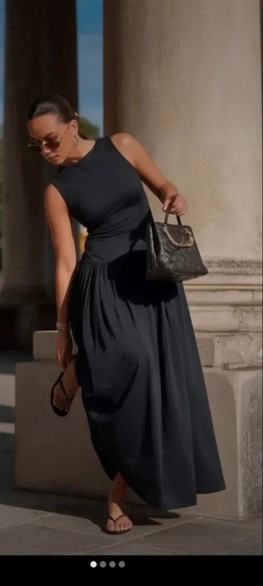 Vestido largo negro Mango Talla 44 Nuevo