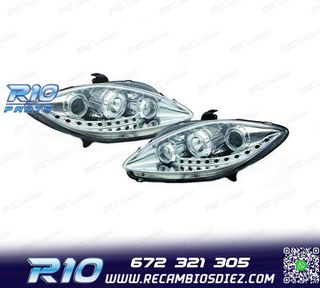 FAROS SEAT LEON ALTEA TOLEDO 04-09 FONDO CROMO LUZ DIURNA LE
