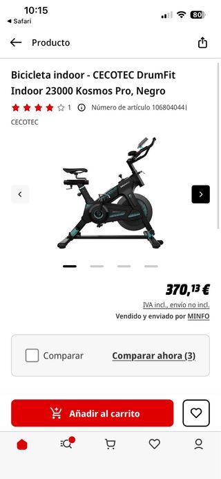Bicicleta Indoor Cecotec DrumFit 23000