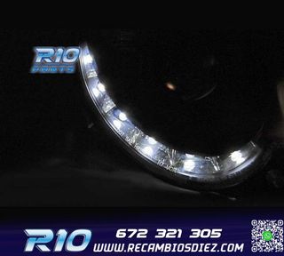 FAROS MERCEDES CLASE CLK W209 02-09 LUZ DIURNA FONDO CROMO