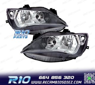 FAROS PARA SEAT IBIZA 12-17 FONDO OSCURO + CROMO