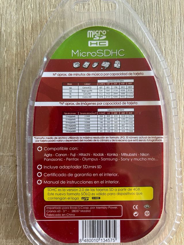 2 Tarjetas MicroSDHC ECRON 4GB con Adaptador