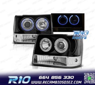 FAROS PARA JEEP GRAND CHEROKEE 93-98 OJOS ANGEL NEGRO