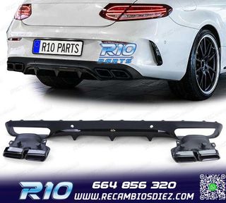 DIFUSOR MERCEDES CLASE C C205 COUPÉ 15-18 LOOK AMG PDC NEGR