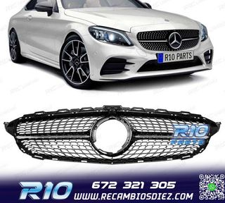 PARRILLA MERCEDES W205 AMG 14-18 LOOK DIAMOND NEGRO CAMARA