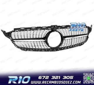 PARRILLA MERCEDES W205 AMG 14-18 LOOK DIAMOND NEGRO CAMARA
