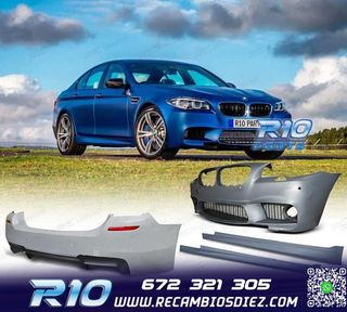 KIT CARROCERIA BMW F10 10-13 CON PDC Y LAVAFAROS LOOK M5