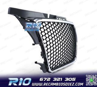 PARRILLA AUDI A3 8P 08-12 LOOK RS3 NEGRO CROMO