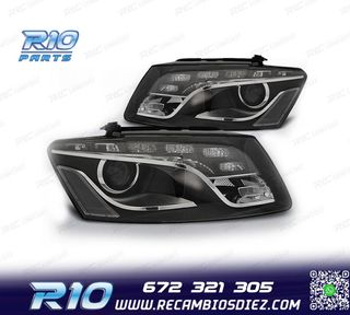 FAROS PARA AUDI Q5 08-12 LUZ DIURNA DRL FONDO NEGRO