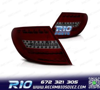 PILOTOS PARA MERCEDES CLASE C W204 SEDAN 07-11 LIGHT BAR ROJ