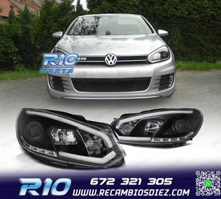 FAROS VOLKSWAGEN VW GOLF MK6 08-12 TUBE LIGHT DRL FONDO NEGR