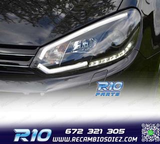 FAROS VOLKSWAGEN VW GOLF MK6 08-12 TUBE LIGHT DRL FONDO NEGR