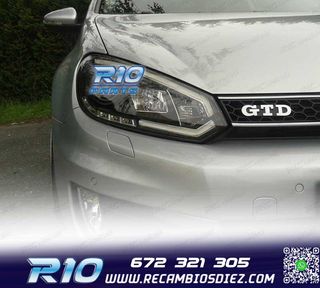 FAROS VOLKSWAGEN VW GOLF MK6 08-12 TUBE LIGHT DRL FONDO NEGR