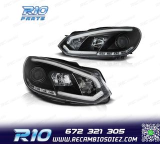 FAROS VOLKSWAGEN VW GOLF MK6 08-12 TUBE LIGHT DRL FONDO NEGR