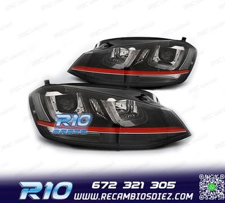FAROS VOLKSWAGEN VW GOLF 7 GTI 12-17 LUZ DIURNA FONDO NEGRO