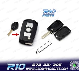 CARCASA LLAVE BMW CUADRADA ESPADIN LISO + CHIP