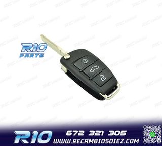 CARCASA LLAVE AUDI CUADRADA 3 BOTONES ESPADIN LATERAL