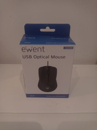 Ratón USB Ewent Óptico Negro