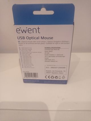 Ratón USB Ewent Óptico Negro