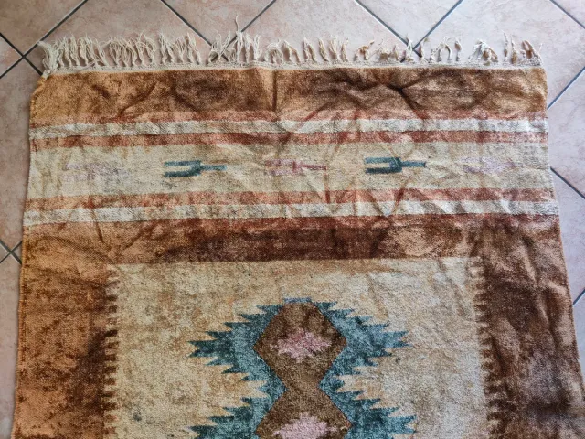 Tappeto Kilim Etnico Velluto Beige Marrone