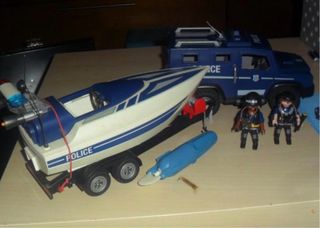 Playmobil Barco y Camión Policía