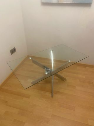Juego mesas cristal centro y comedor