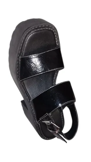 Sandalias de tacon plataforma negras talla 35