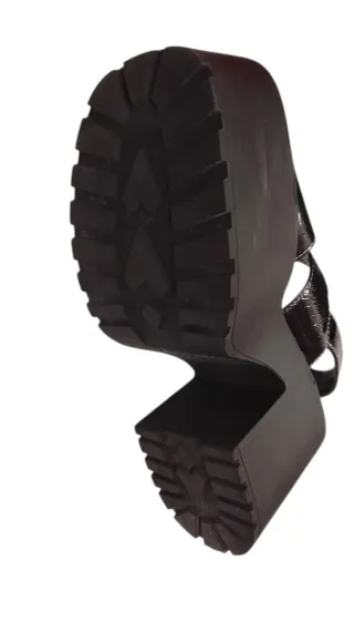 Sandalias de tacon plataforma negras talla 35