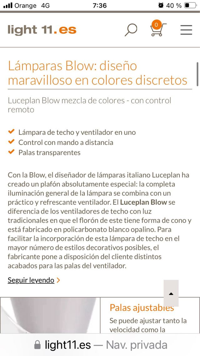 Ventilador lampara Luceplan Blow