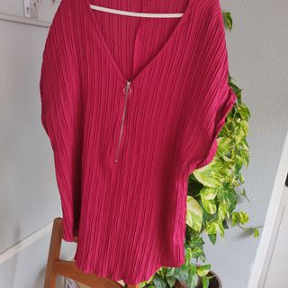 Blusa con cremallera color rosa/rojo 
