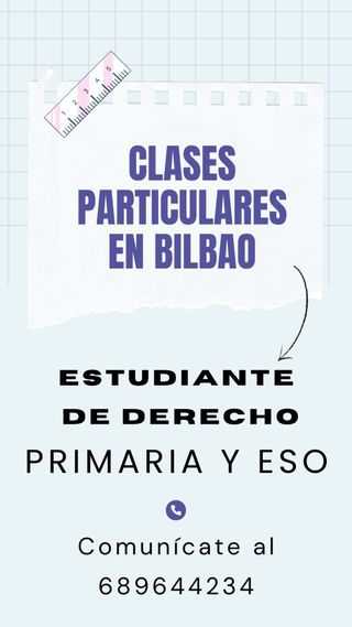 Clases Particulares Bilbao por Estudiante Derecho