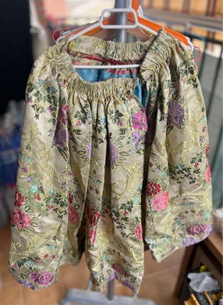 Falda traje fallera brocado floral