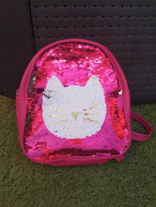 Mochila niña lentejuelas gato