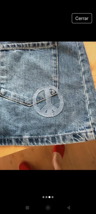 Falda peto vaquera Zara