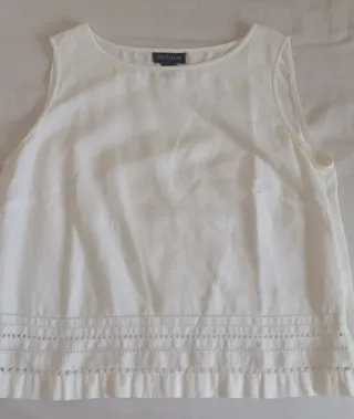 Conjunto Rayas Zara y top Anne Taylor 