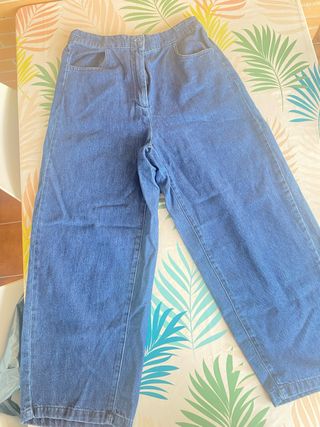 Pantalón vaquero Zara ancho azul