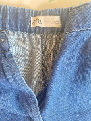 Pantalón vaquero Zara ancho azul