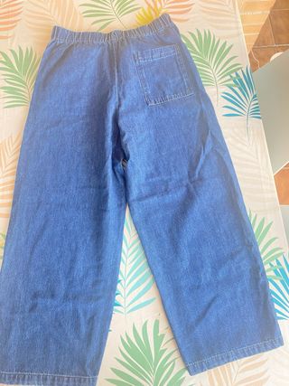Pantalón vaquero Zara ancho azul