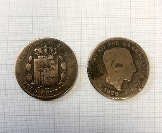 2 Monedas 5 Céntimos Alfonso XII 1878
