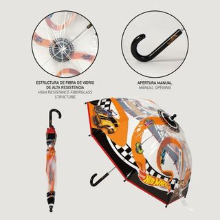 Paraguas Infantil Hot Wheels 71cm
