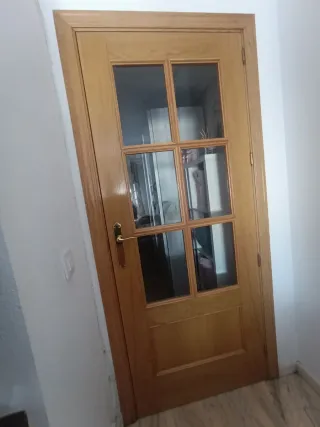 Puertas de madera con cristal