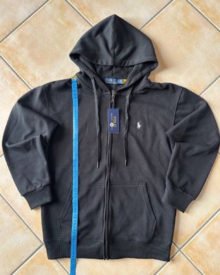 Felpa Ralph Lauren con zip e cappuccio nera M
