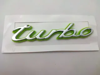 EMBLEMA PORSCHE TURBO E-HYBRID PLATA 