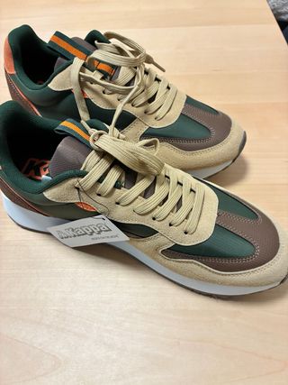 Zapatillas Kappa Hombre Beige/Verde Nuevas