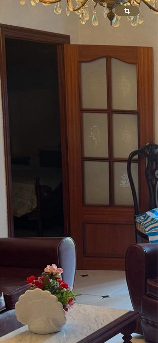 Puerta madera interior con cristal