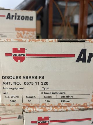 Discos Lija Velcro Würth 150mm (50uds)